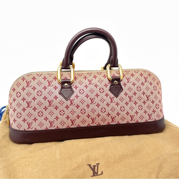 Louis Vuitton Handbags - Louis Vuitton Hand Bag Burgundy Mini lin Monogram Canvas Purse